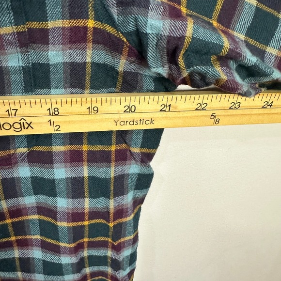 Columbia Omni Wick Plaid Flannel Shirt Mens M Blue Green Button Front Outdoors - Picture 5 of 7